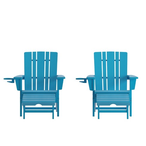 Emma + Oliver Hammond All-Weather Indoor and Outdoor Cushions for Adirondack Chairs and High Back Patio Chairs, Cream