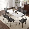 62" Modern Rectangular Dining Table for 6,Sintered Stone Top with Black Metal Legs,Small Space Kitchen or Dining Room Table-Maison Boucle - 2 of 4