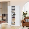 Mlezan Storage Cabinet with Locking Doors, 72" Tall 18" Deep Metal Cabinet with 5 Adjustable Shelves for Garage，Pantry, Office,  Home Kitchen,Garage - 2 of 4