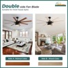 Modern Ceiling Fan with Lights and Remote Large 52 Inch Farmhouse Ceiling Fan with 8 Double Side Wood Blades  Reversible DC - 4 of 4