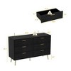 FUFU&GAGA Black Chest of 6 Drawer Closet Storage Clothes Dresser - 3 of 4