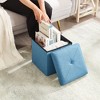 VECELO 46"/30"/15"/11.8" Folding Storage Ottoman Bench, Storage Chest, Linen Fabric Foot Rest Stool, Storage Footstools, Folding Storage Ottoman - 4 of 4
