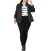 Agnes Orinda Women's Plus Size Classic Denim Washed Front Long Sleeve Casual Jean Jackets - 2 of 4