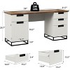 Coucheta 59" Executive Computer Desk Collection - with File Drawer & Storage Cabinet, Wood Writing Desk, Multiple Finishes - 3 of 4