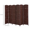 Room Divider, 6 Panel Folding Privacy Screen, 6FT Tall Portable Wicker Weave Partition Wall Divider for Bedroom, Home Office - 3 of 4
