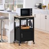 Yaheetech Rolling Kitchen Island Trolley Cart with Open Shelf and Storage Cabinet - 2 of 4