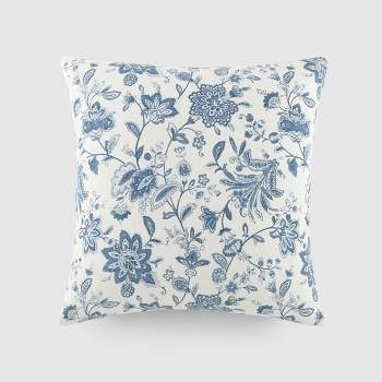 Jacobean Pattern Cotton Throw Pillow Cover With Pillow Insert Set - Becky Cameron