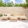 vidaXL Patio Lounge Set with Cushions Outdoor Furniture Set 7 Piece Solid Wood - Natural Pine - 2 of 4