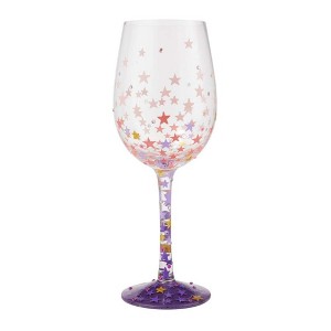 7.75 In Stars-A-Million Wine Glass Hand Painted Wine Glasses - 1 of 3