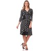 Rekucci Women's Slimming 3/4 Sleeve Fit and Flare Crossover Tummy Control Dress - 4 of 4
