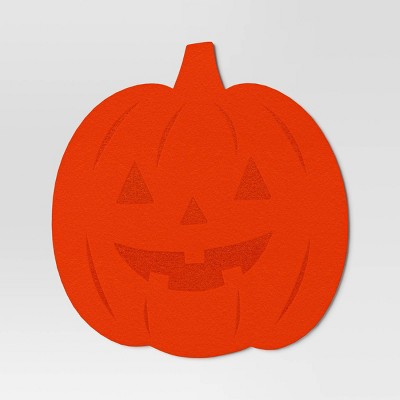 Halloween Pumpkin Charger Placemat Orange - Hyde & EEK! Boutique™: Novelty Shape, Polyester, Spot Clean