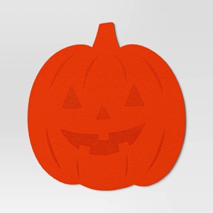 Halloween Pumpkin Charger Placemat Orange - Hyde and EEK! Boutique™: Novelty Shape, Polyester, Spot Clean - 1 of 3