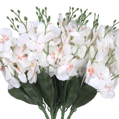 REGALWOVEN Lifelike Silk Decorative Artificial Phalaenopsis Flowers 16.1" 6 Pcs