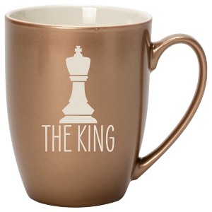 100 North Chess Game 10 Ounce Bronze Metallic Finish, Comfortably Fits Your Hands, New Bone China Coffee Tea Cup Mug, The King - 1 of 1