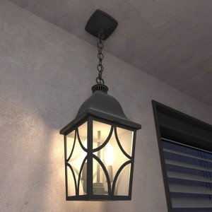YUHAO Outdoor Gazebo and Porch Anti-Rust Waterproof Outdoor Ceiling Light Modern  Black(1 PACK) - 1 of 4