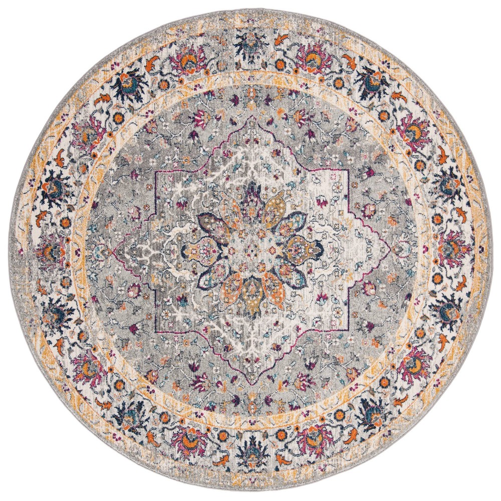6'7in Round Flor Rug Gray - Safavieh