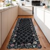 Floral Irregular Edge Carpet Indoor Non Slip Washable Boho Vintage Entry Rug Low Pile Throw Rugs for Entryway - 3 of 4