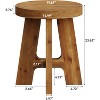 Tribesigns Round Side Table, Farmhouse Solid Wood End Table for Couch, Small Bedside Table for Bedroom, Living Room, Brown - 3 of 4