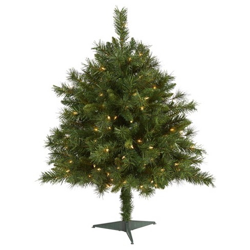 Nearly Natural 3-ft Wyoming Mixed Pine Artificial Christmas Tree with 150 Clear Lights and 270 Bendable Branches - image 1 of 4