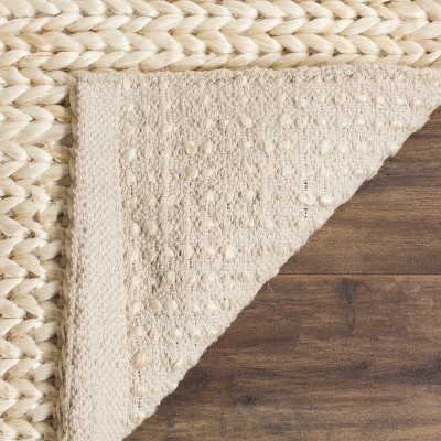 Ivory Hand-Knotted Jute 4' x 6' Non-Slip Area Rug
