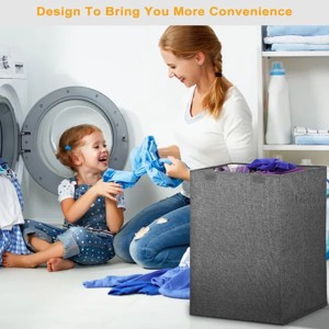 Racxily Foldable Laundry Hampers Washing Clothes Laundry Basket with Lid Handles Storage Organizer - 1 of 4