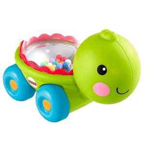 Fisher-Price Baby Crawling Toy Poppity Pop Turtle Push-Along Vehicle with Ball Popping Sounds for Infants Ages 6+ Months - 1 of 3