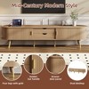 LOVSON Wooden Oval Fluted TV Stand with Charging Station for TV up to 80",Mid-Century Media Console with Sliding Tambour Door,for Living Room,Natural - 4 of 4