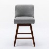 Counter Height Swivel Barstools, 26'' H Seat Height Upholstered Bar Stools Set of 2, Fabric in grey - 2 of 4