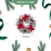 24 Inch Christmas Wreath with 30 Warm White Lights – Pre-Lit Door Wreath with Red Bows, Pine Cones & Ball Ornaments, Light-Up Holiday Decor - 2 of 4