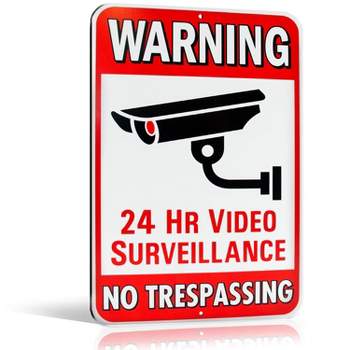Signs Authority 10"x15" Aluminum Warning 24 Hour Video Surveillance Metal