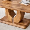 47in Modern Rectangular Coffee Table with Sculptural Base for Living Room Dining Room or Office Multifunctional Table for Daily Use-The Pop Home - 3 of 4