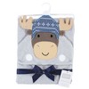 Hudson Baby Infant Boy Cotton Animal Face Hooded Towel, Winter Moose, One Size - 2 of 2
