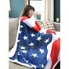 Catalonia Patriotic US Flag Blanket, American National Flag Throws, Fuzzy Plush Soft Fleece Blanket for Memorial Day 4th of July Citizenship Veteran - 2 of 4