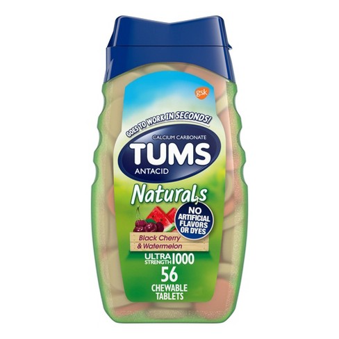 Tums Naturals Ultra Strength Antacid Chewable Tablets - Black Cherry & Watermelon - image 1 of 4