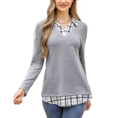 light grey plaid + beige plaid
