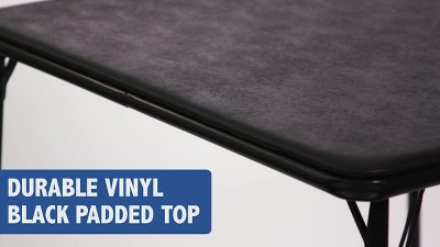 Savvy Squire Lightweight Brown Folding Card Table with Vinyl Top