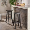 DSVIMOY Counter and Bar Stool Rustic Acacia Wood Barstool with Footrest for Outdoor Seating, Gray, 34.25"*19"*6.5" - 2 of 4