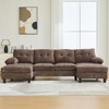 KTMBDW Modular Sectional Sofa, U-shaped Sofa Chenille Couch with Dual Chaise Lounges, Storage Pockets and Armrest Pillows for Living Room - 3 of 4