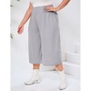 Clearlove Womens Plus Size Wide Leg Barrel Pants Casual Elastic Waist Ankle Length Pants - 3 of 4