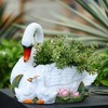 LuxenHome White Resin Swan Family Planter Multicolored - image 2 of 4