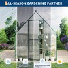 6x9FT Heavy-Duty Aluminum-Framed Polycarbonate Greenhouse with Quick Setup, Roof Vent, and Large Outdoor Kit for Enhanced Plant Growth - 4 of 4