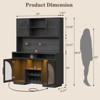 SOLACE FURNITURE 71" Pantry Cabinet, Kitchen Cabinet with Charging Station, Kitchen Hutch Storage with Pegboard and LED Light - 2 of 4