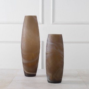 Uttermost Delicate Swirl Caramel Glass Vases, Set of 2 - 1 of 3
