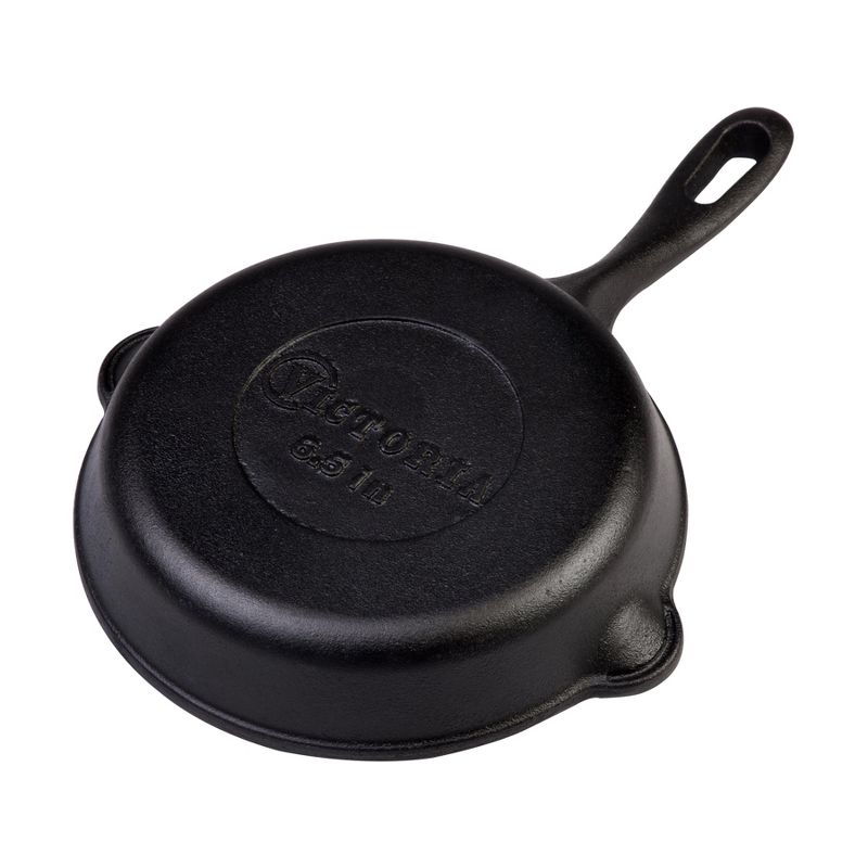 Victoria Small Preseasoned Cast Iron Egg Skillet and Tapas Pan - 6.5", 6 of 12