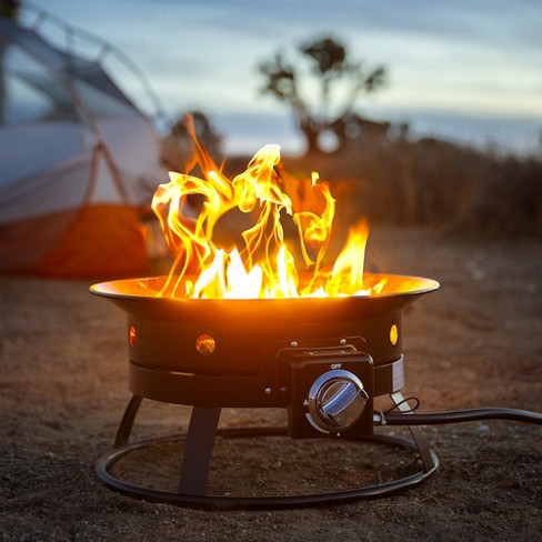 Portable propane outlet campfire