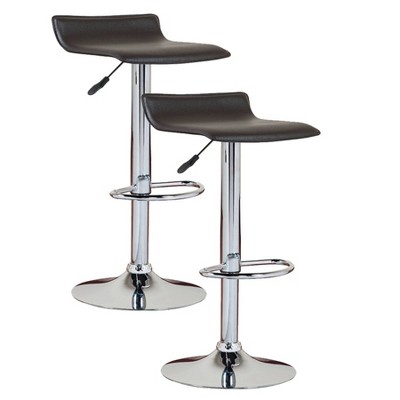 Set of 2 Adjustable Swivel Counter Height Barstools Black - Leick Home