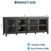 TV Stand for 65 Inch TV, Mid-Century Modern Entertainment Center with 4 Sliding Glass Doors, Media Console with Storage Cabinet for Living Room - 2 of 4