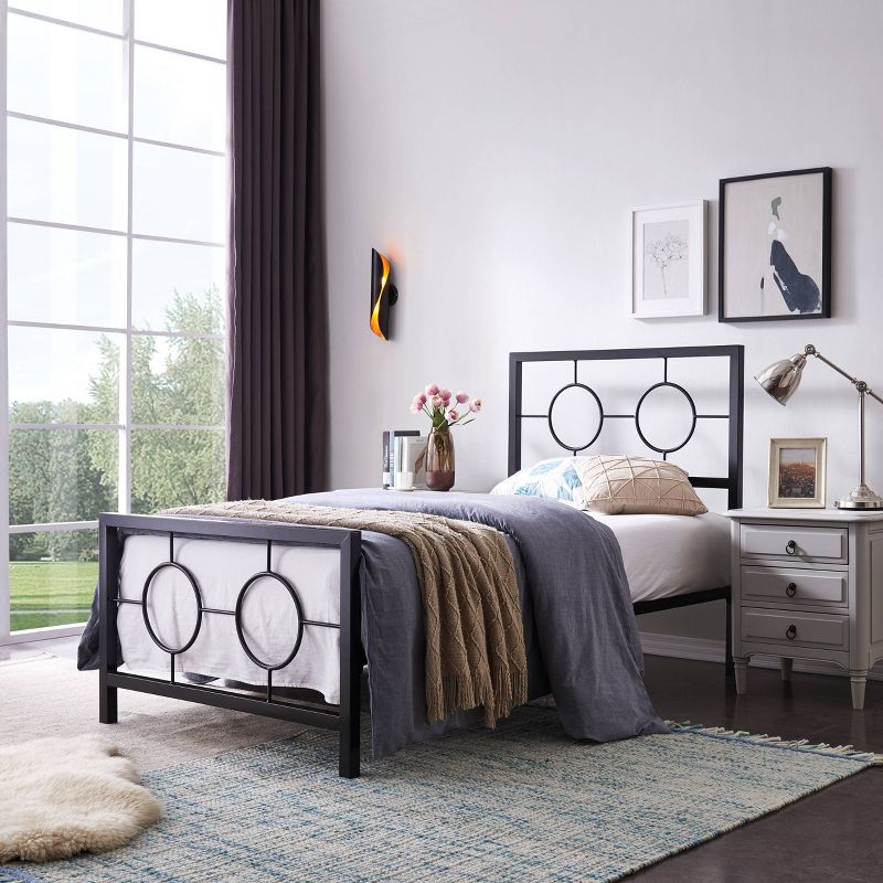 Francoise Modern Contemporary Iron Platform Bed - Christopher Knight Home, 4 of 8