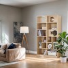 Okak Modern Bookshelf with Cat Litter Box, Display Case with Cat Climbing Shelf, 2 in 1 Bookcase for Living Room, Bedroom, Natural - 3 of 4