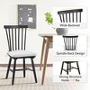 COLAMY Windsor Dining Chairs, Spindle Back Dining Room Chairs with Removable Cushions for Kitchen, Set of 2-Black - 3 of 4